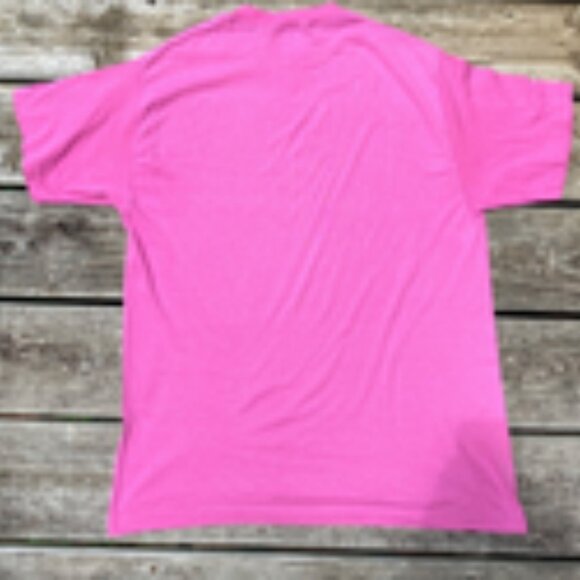 Vintage 90s Single Stitch Graphic Hi Ya'll NC T-Shirt Made in USA Size L Pink - Picture 14 of 15